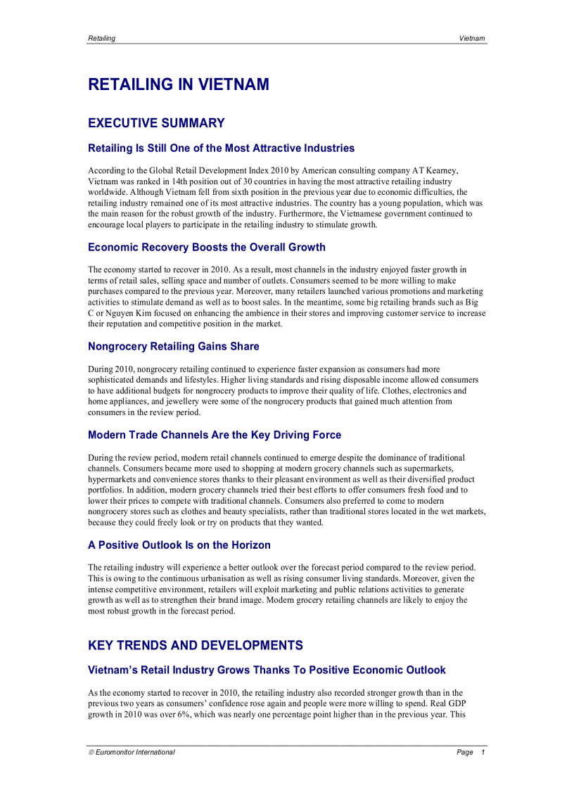 image for page Báo cáo ngành bán lẻ việt nam 2010