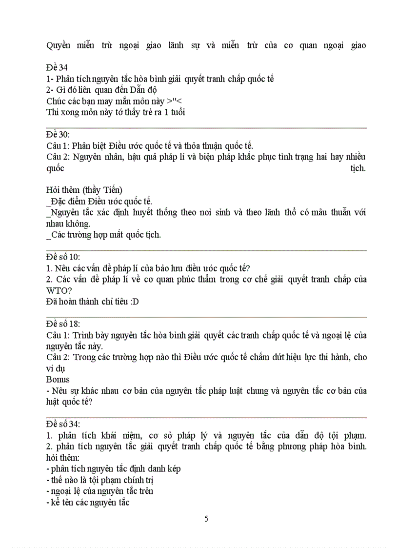 image for page Câu Hỏi Ôn Tập Đề Thi Môn Công Pháp Quốc Tế