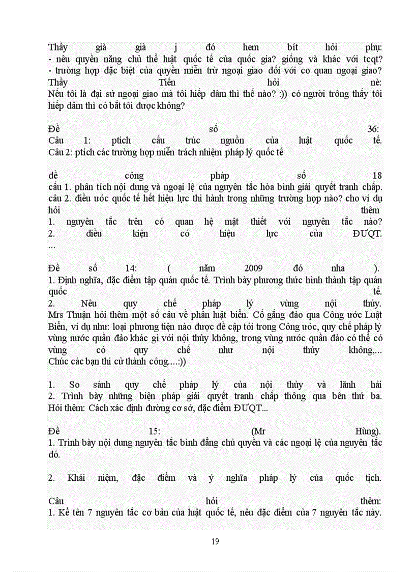 image for page Câu Hỏi Ôn Tập Đề Thi Môn Công Pháp Quốc Tế