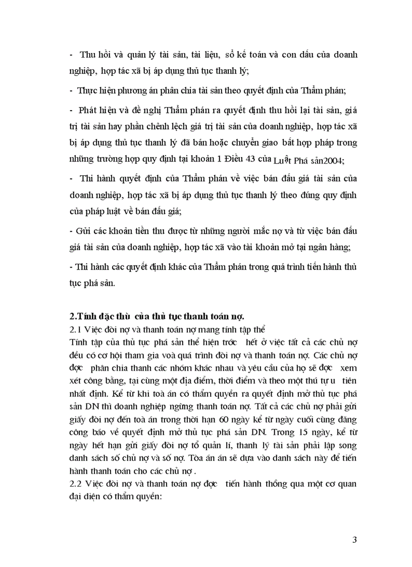 image for page Quy định pháp luật về thủ tục thanh lý tài sản thanh toán các khoản nợ của Doang nghiệp hợp tác xã lâm vào tình trạng phá sản và thực tiễn áp dụng thủ tục đó