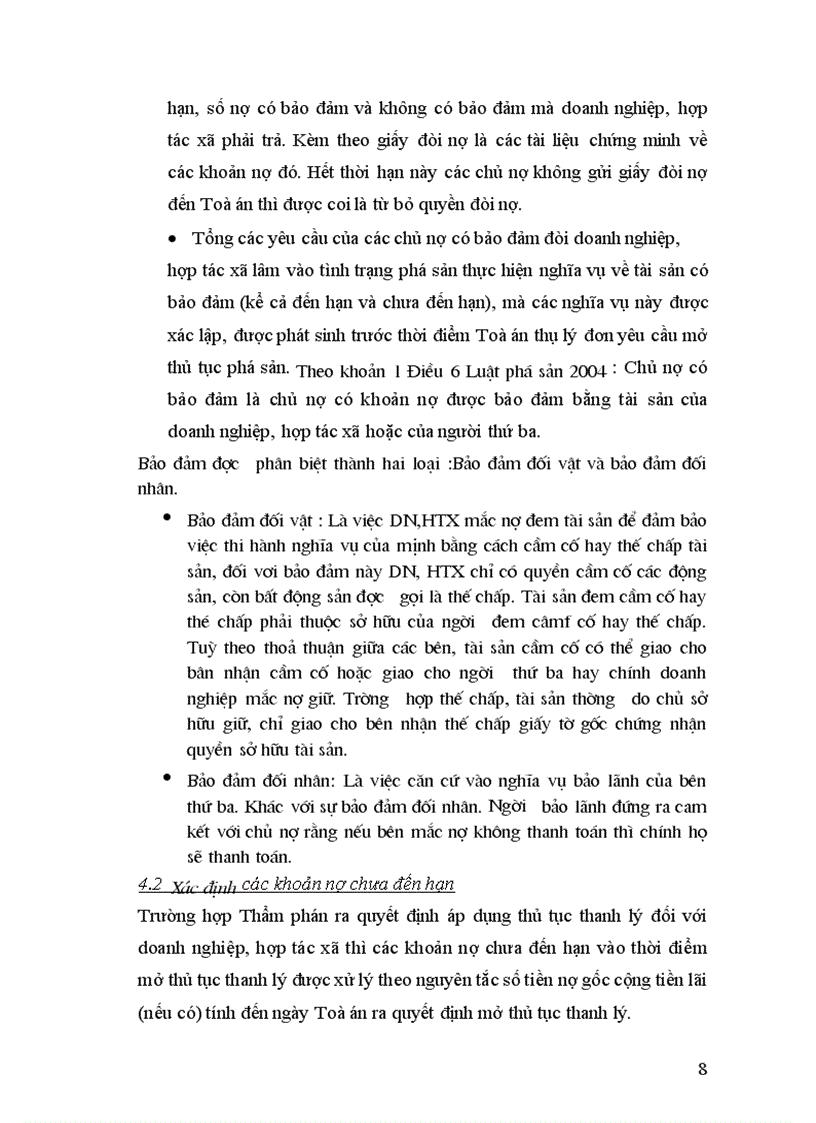 image for page Quy định pháp luật về thủ tục thanh lý tài sản thanh toán các khoản nợ của Doang nghiệp hợp tác xã lâm vào tình trạng phá sản và thực tiễn áp dụng thủ tục đó