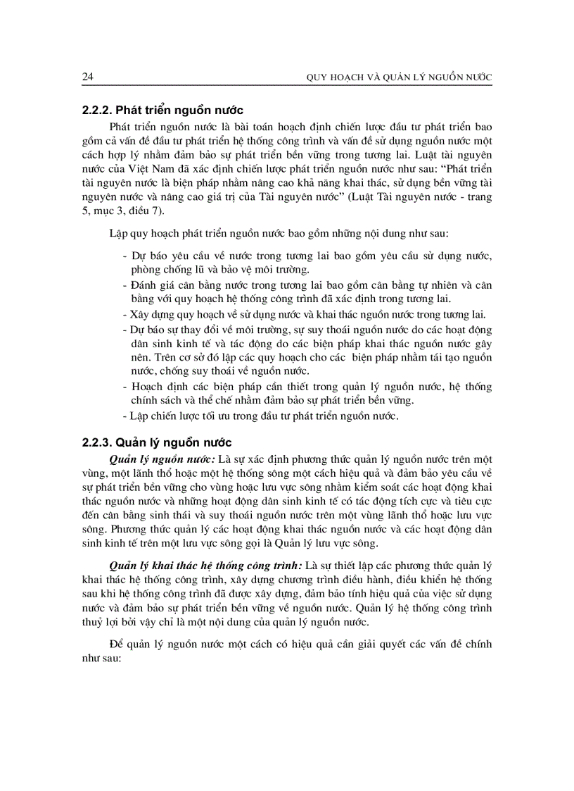 image for page Giáo trình quy hoạch và quản lý nguồn nước