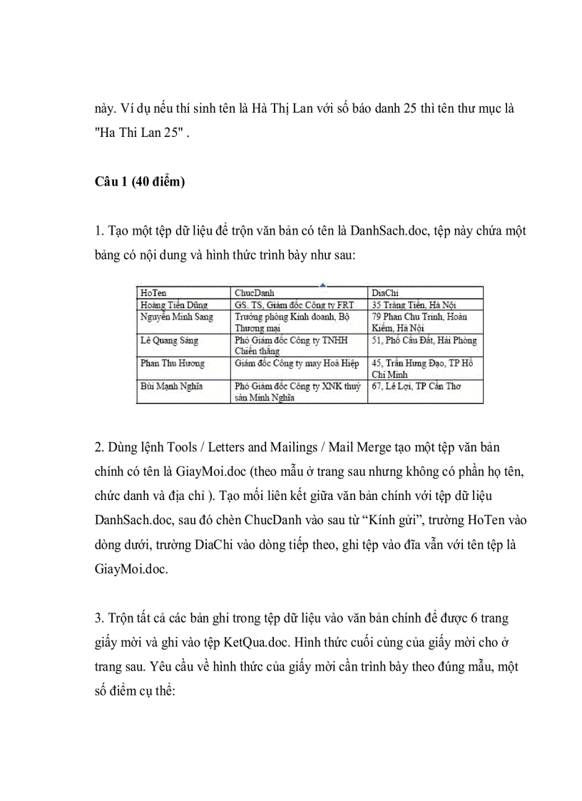 image for page Đề thi Tin học tổng hợp từ nhiều ngân hàng