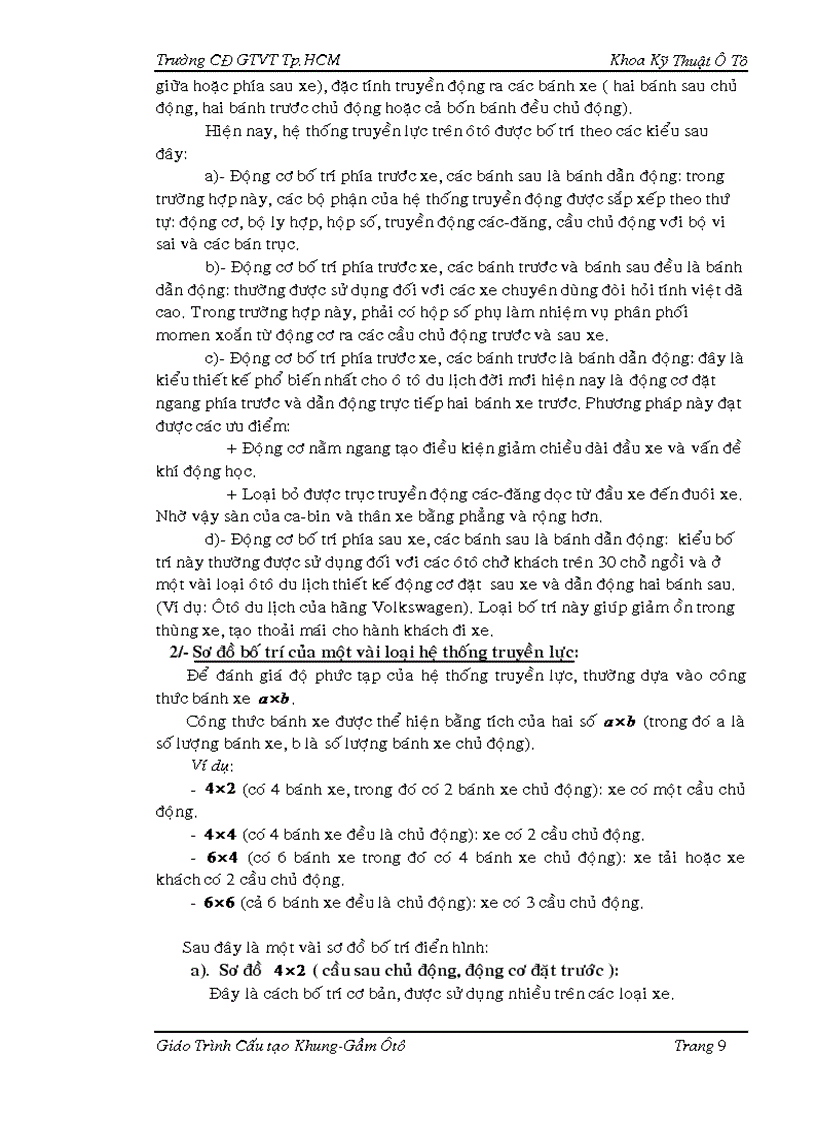 image for page Giáo trình cấu tạo khung gầm ôtô