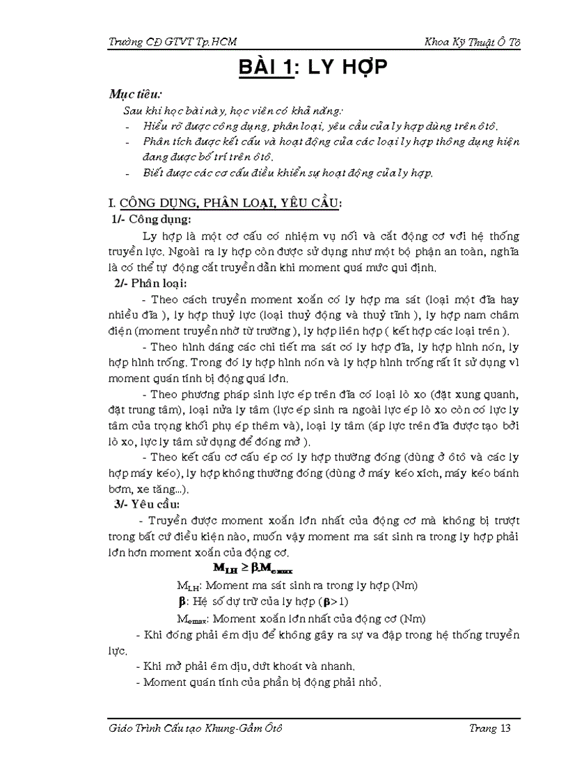 image for page Giáo trình cấu tạo khung gầm ôtô