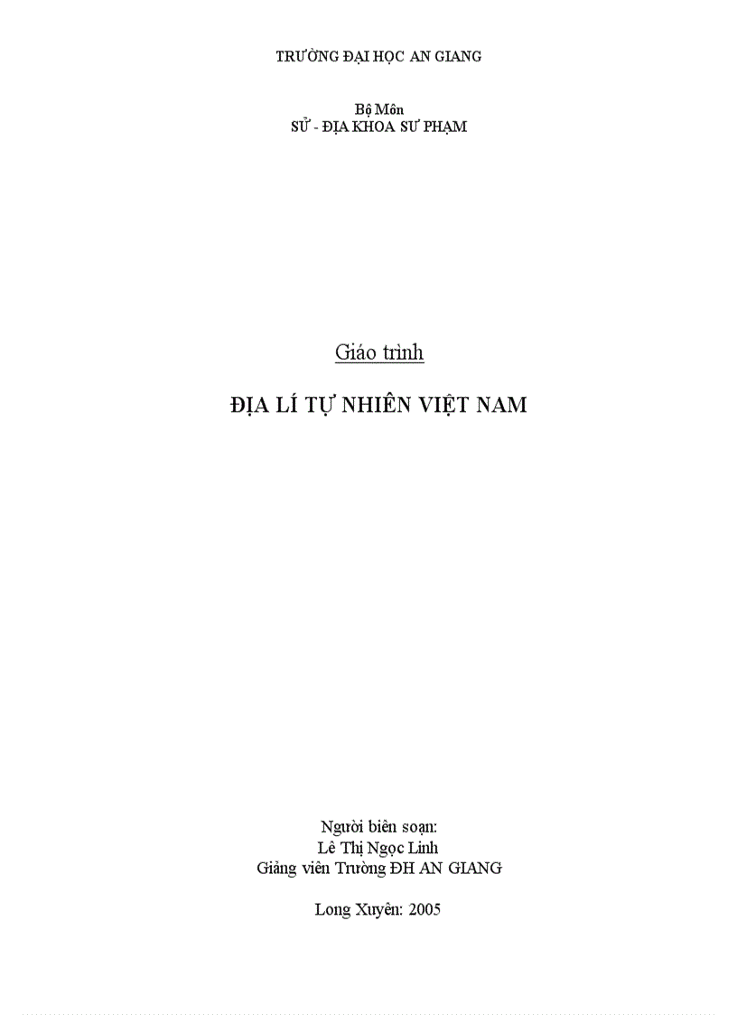 image for page Giáo trình địa lý tự nhiên Việt nam