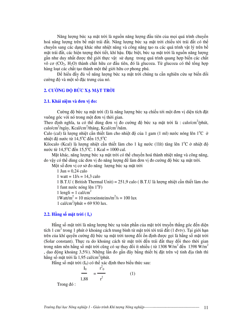 image for page Giáo trình khí tượng nông nghiệp