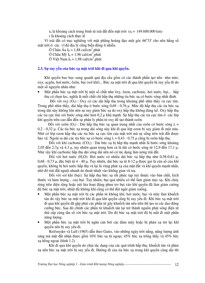 image for page Giáo trình khí tượng nông nghiệp