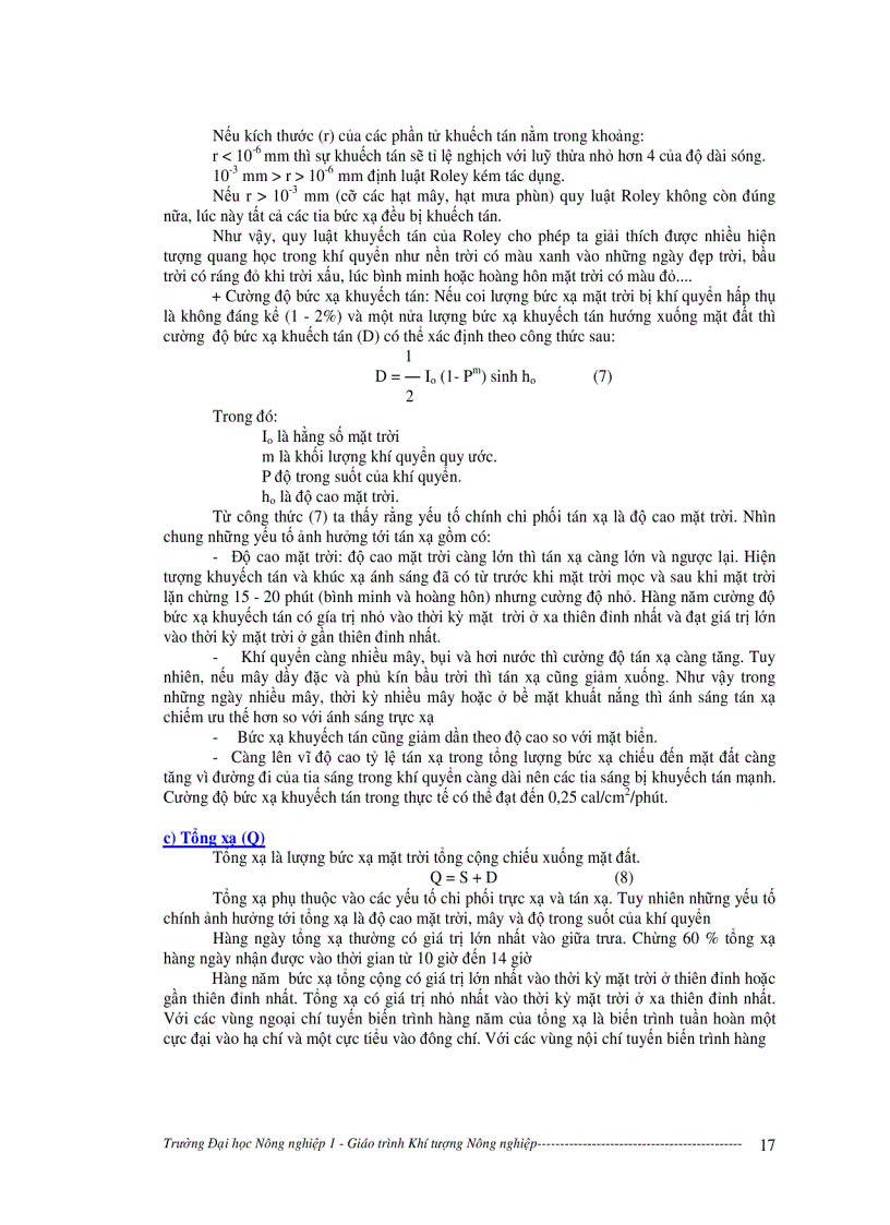 image for page Giáo trình khí tượng nông nghiệp