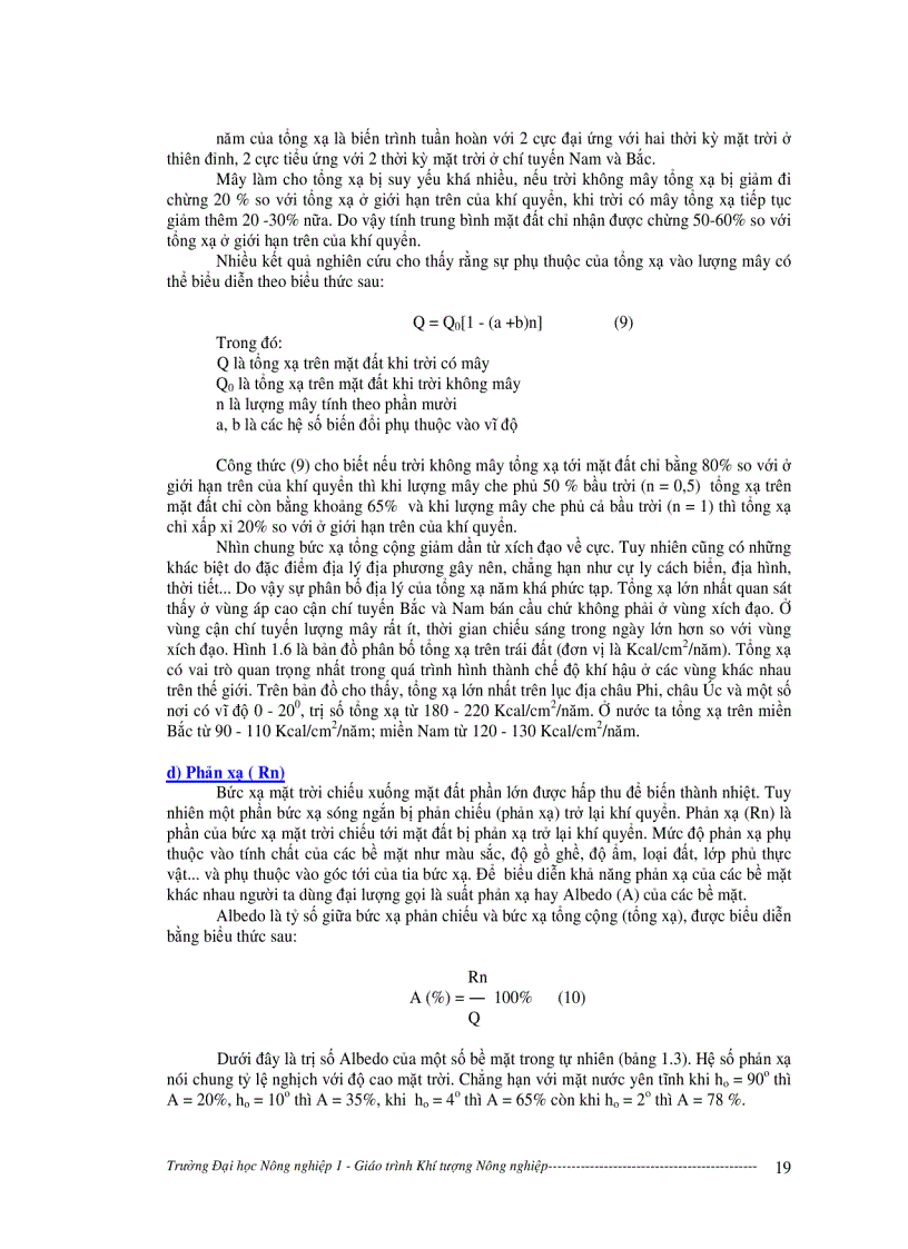 image for page Giáo trình khí tượng nông nghiệp