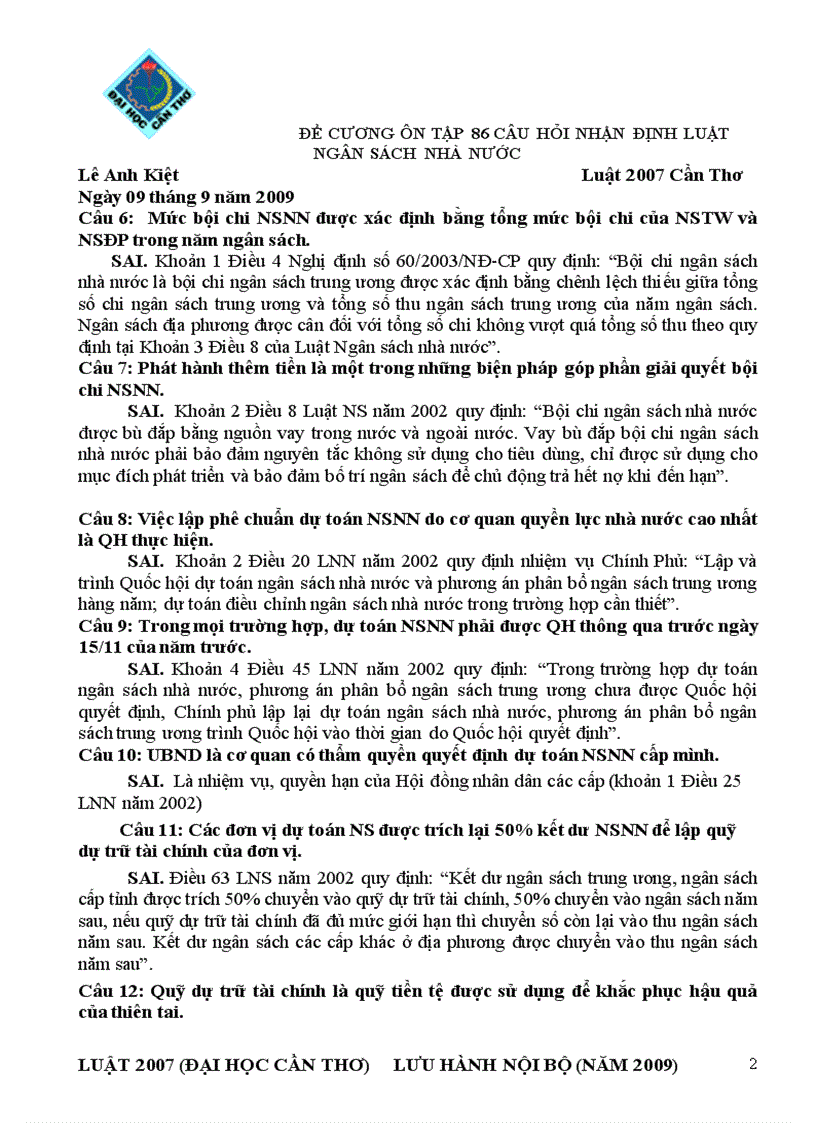 image for page Tài liệu ôn thi Luật tài chính ĐH Luật HN 2011