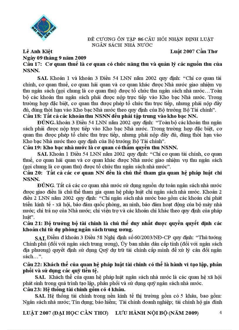 image for page Tài liệu ôn thi Luật tài chính ĐH Luật HN 2011