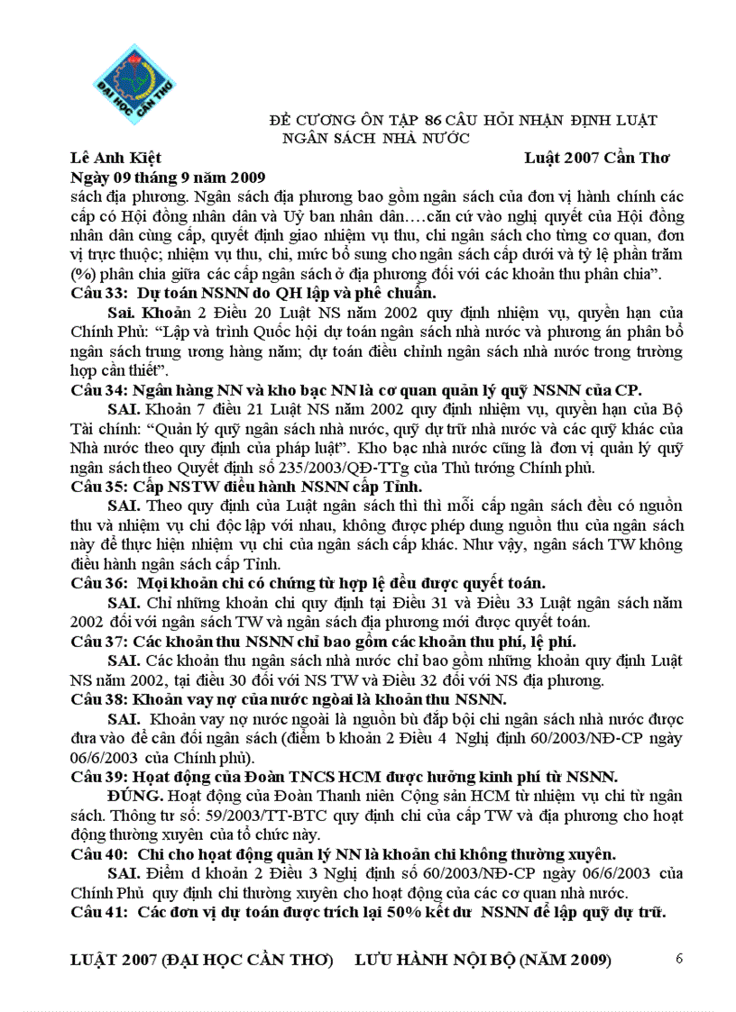 image for page Tài liệu ôn thi Luật tài chính ĐH Luật HN 2011