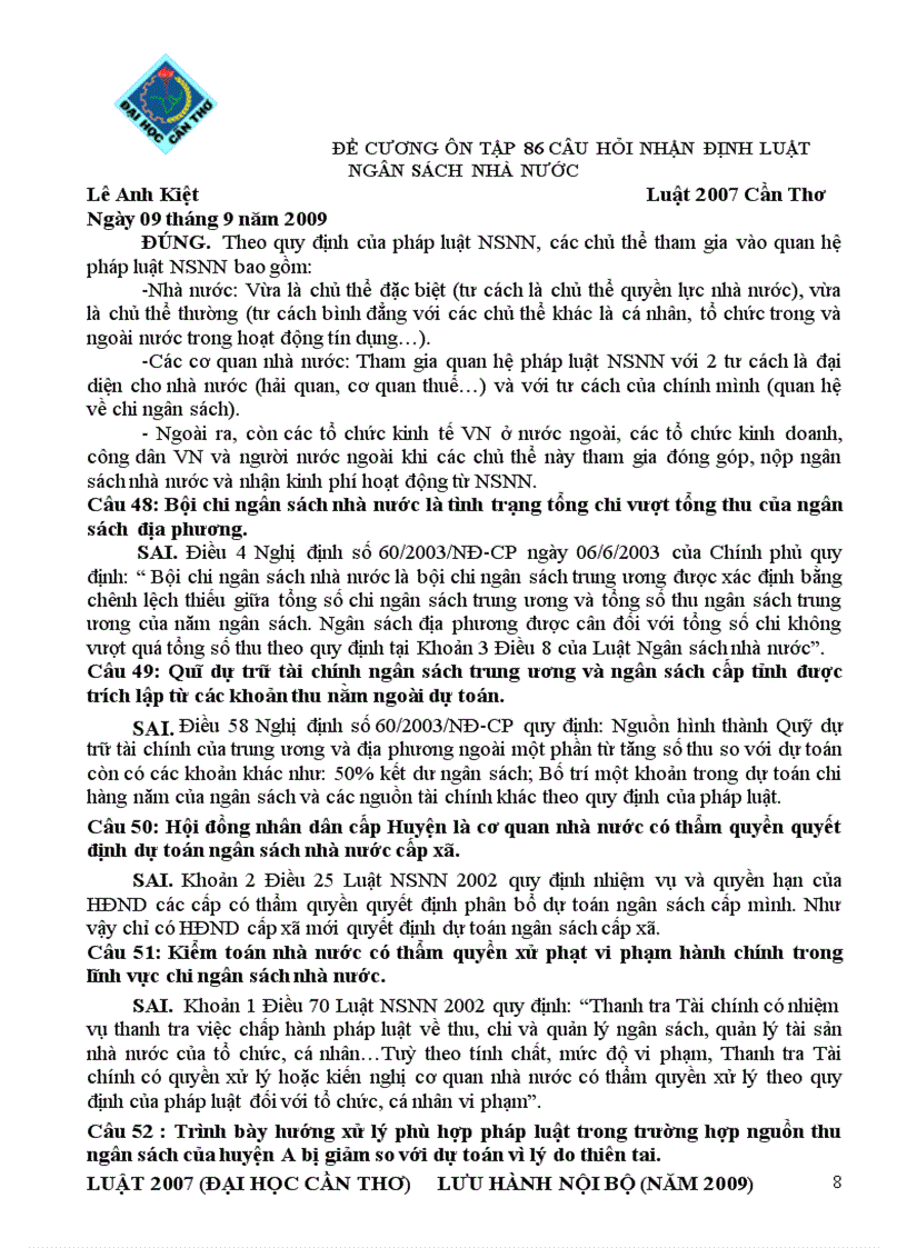 image for page Tài liệu ôn thi Luật tài chính ĐH Luật HN 2011