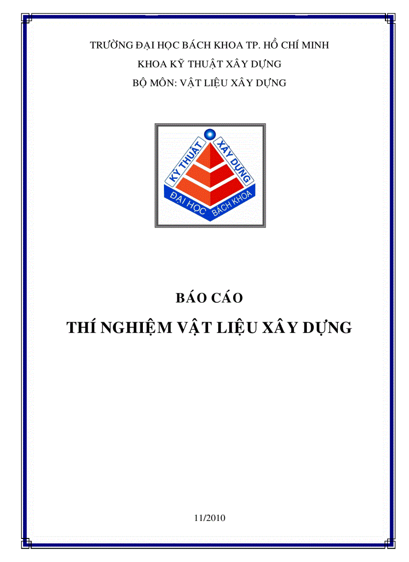 image for page Báo cáo thí nghiệm Vật Liệu Xây Dựng
