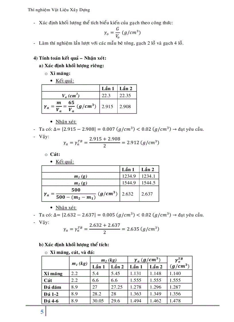 image for page Báo cáo thí nghiệm Vật Liệu Xây Dựng
