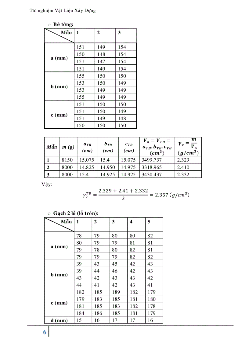 image for page Báo cáo thí nghiệm Vật Liệu Xây Dựng