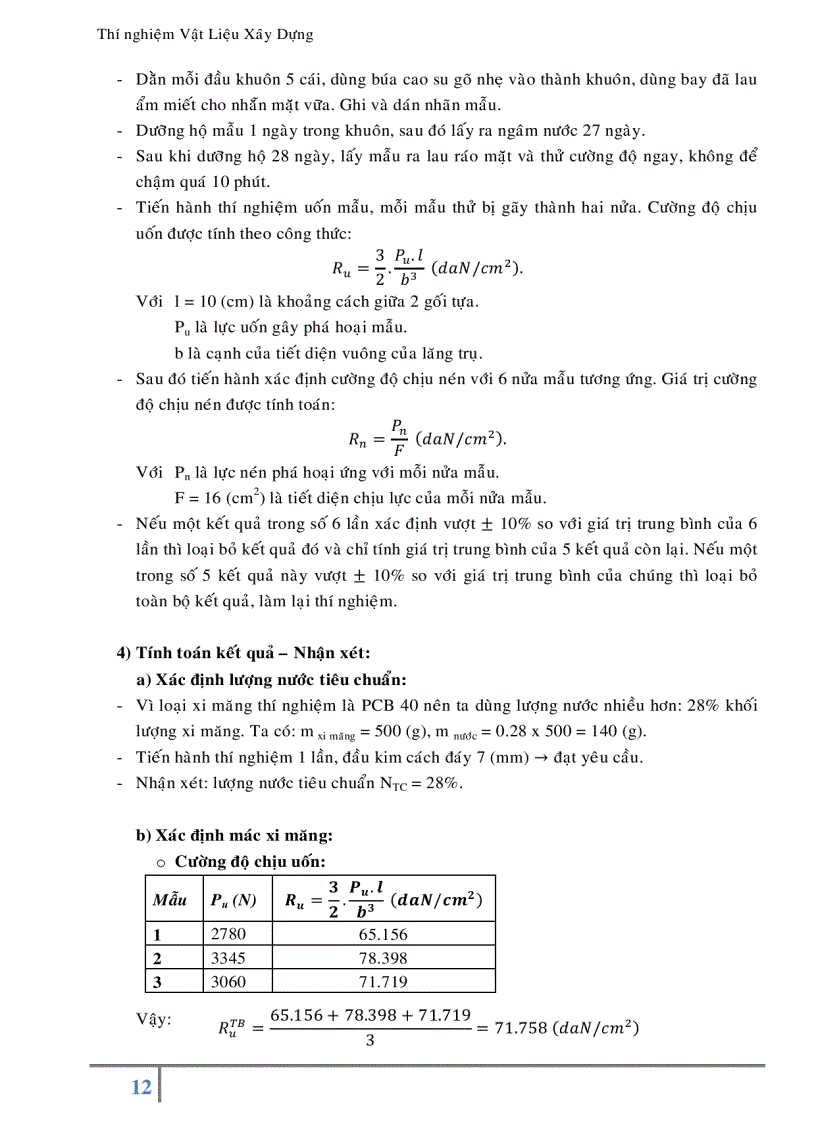 image for page Báo cáo thí nghiệm Vật Liệu Xây Dựng