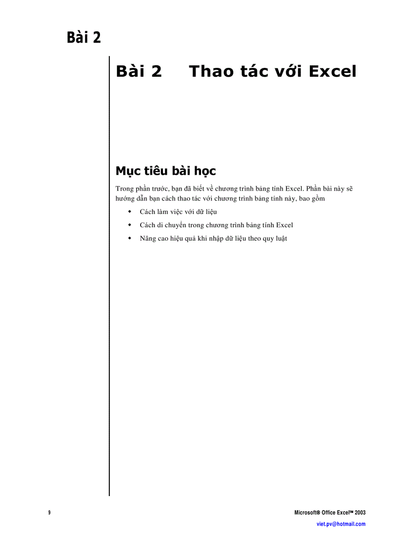 image for page Excel căn bản 2
