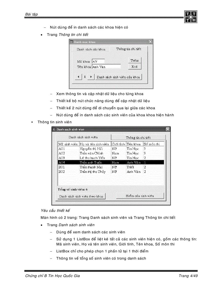 image for page Tài liệu hướng dẫn học tin học trình độ B phần Query Report Form và lập trình VBA lý thuyết lẫn bài tập