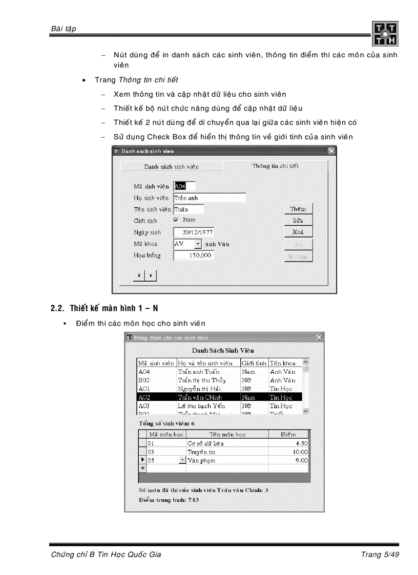 image for page Tài liệu hướng dẫn học tin học trình độ B phần Query Report Form và lập trình VBA lý thuyết lẫn bài tập