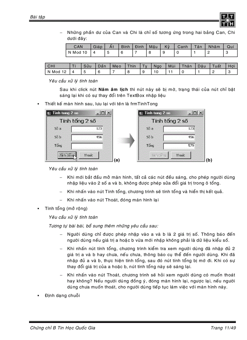 image for page Tài liệu hướng dẫn học tin học trình độ B phần Query Report Form và lập trình VBA lý thuyết lẫn bài tập