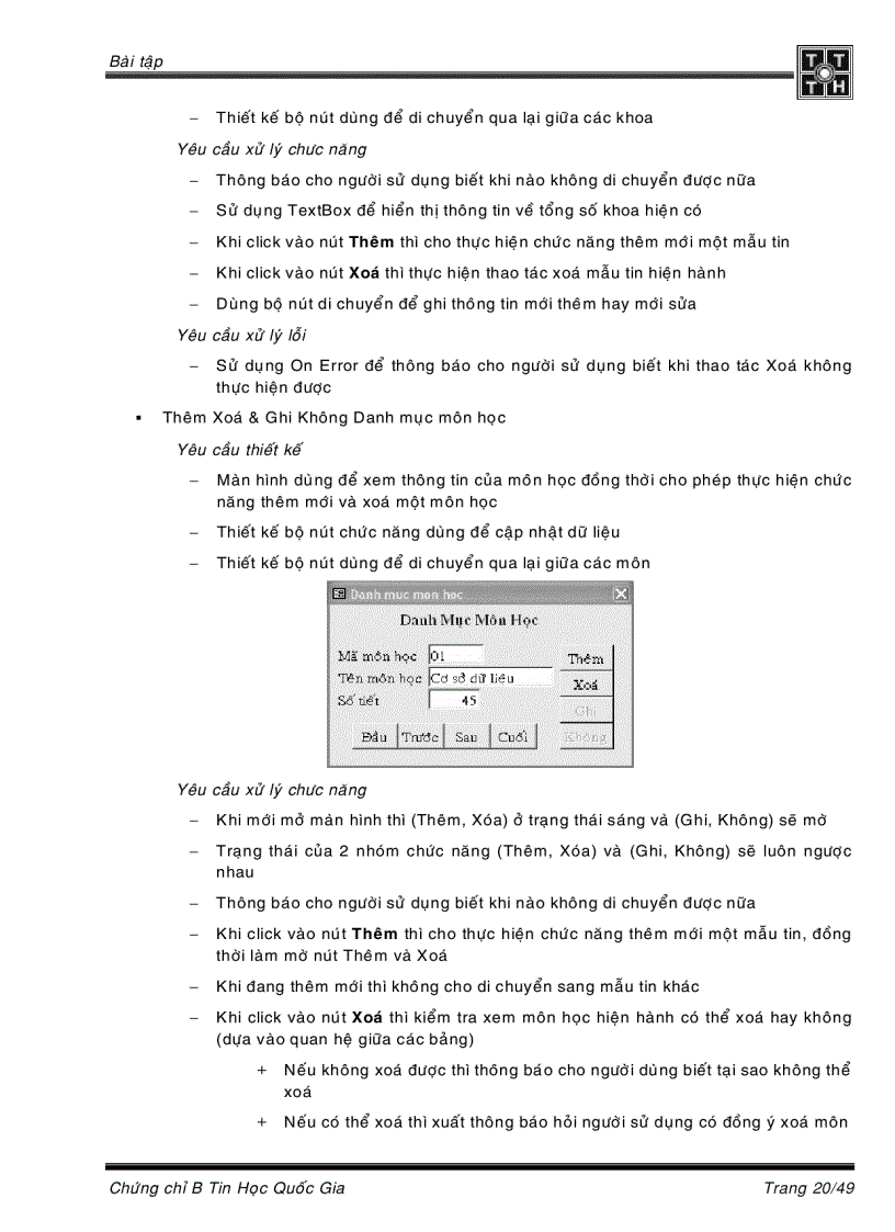 image for page Tài liệu hướng dẫn học tin học trình độ B phần Query Report Form và lập trình VBA lý thuyết lẫn bài tập