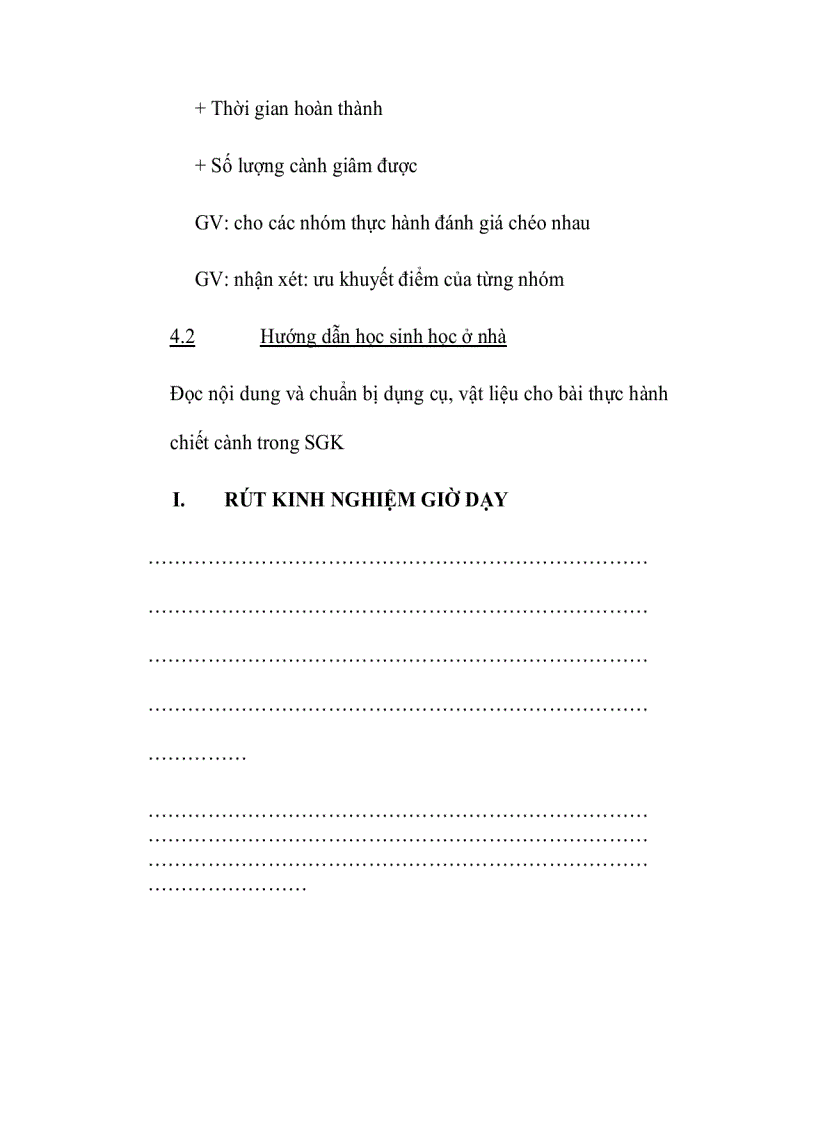 image for page Giáo án Công nghệ lớp lớp 9 Tên bài dạy THỰC HÀNH GIÂM CÀNH