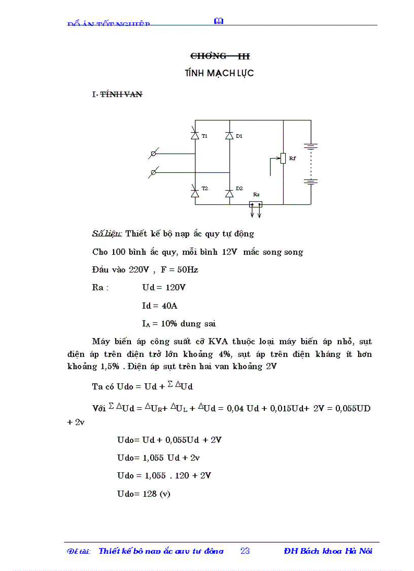 image for page Đồ án Thiết kế bộ nạp ắc qui tự động TĐH BK
