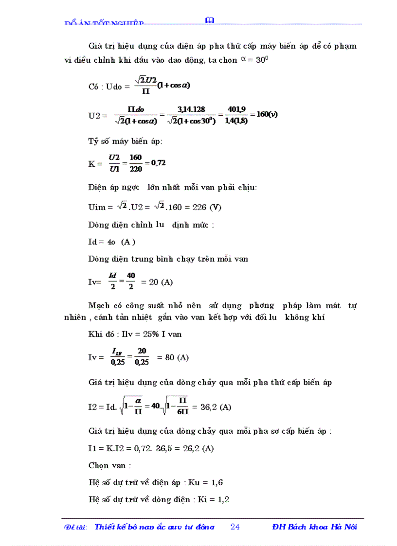 image for page Đồ án Thiết kế bộ nạp ắc qui tự động TĐH BK