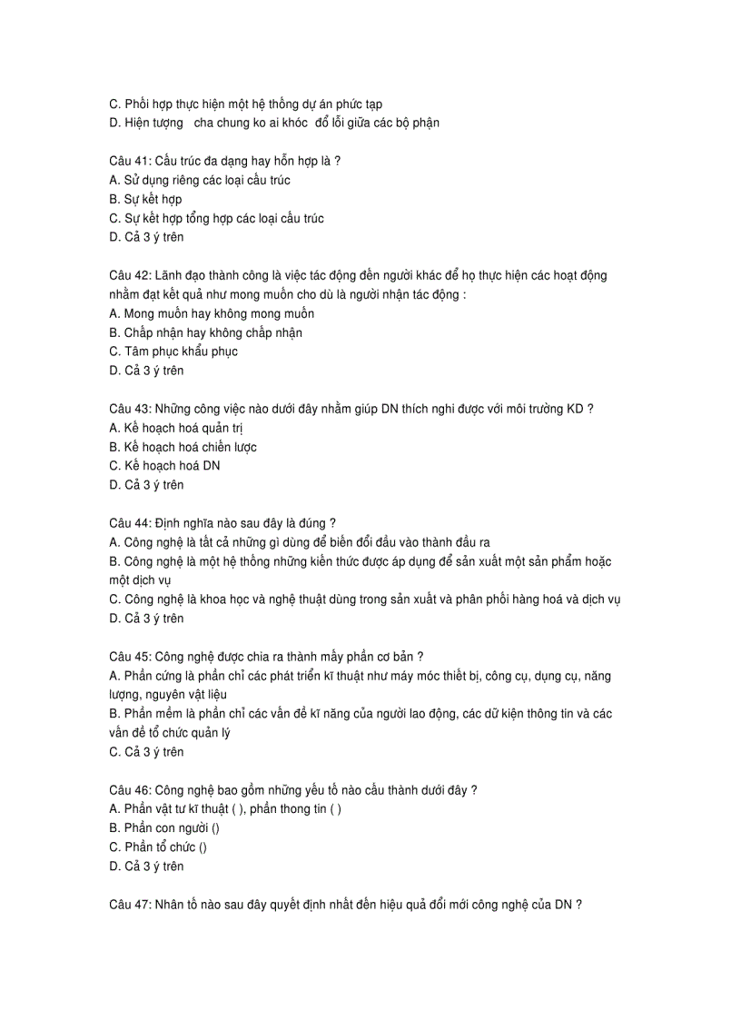 image for page Đề thi trắc nghiệm Quản trị doanh nghiệp