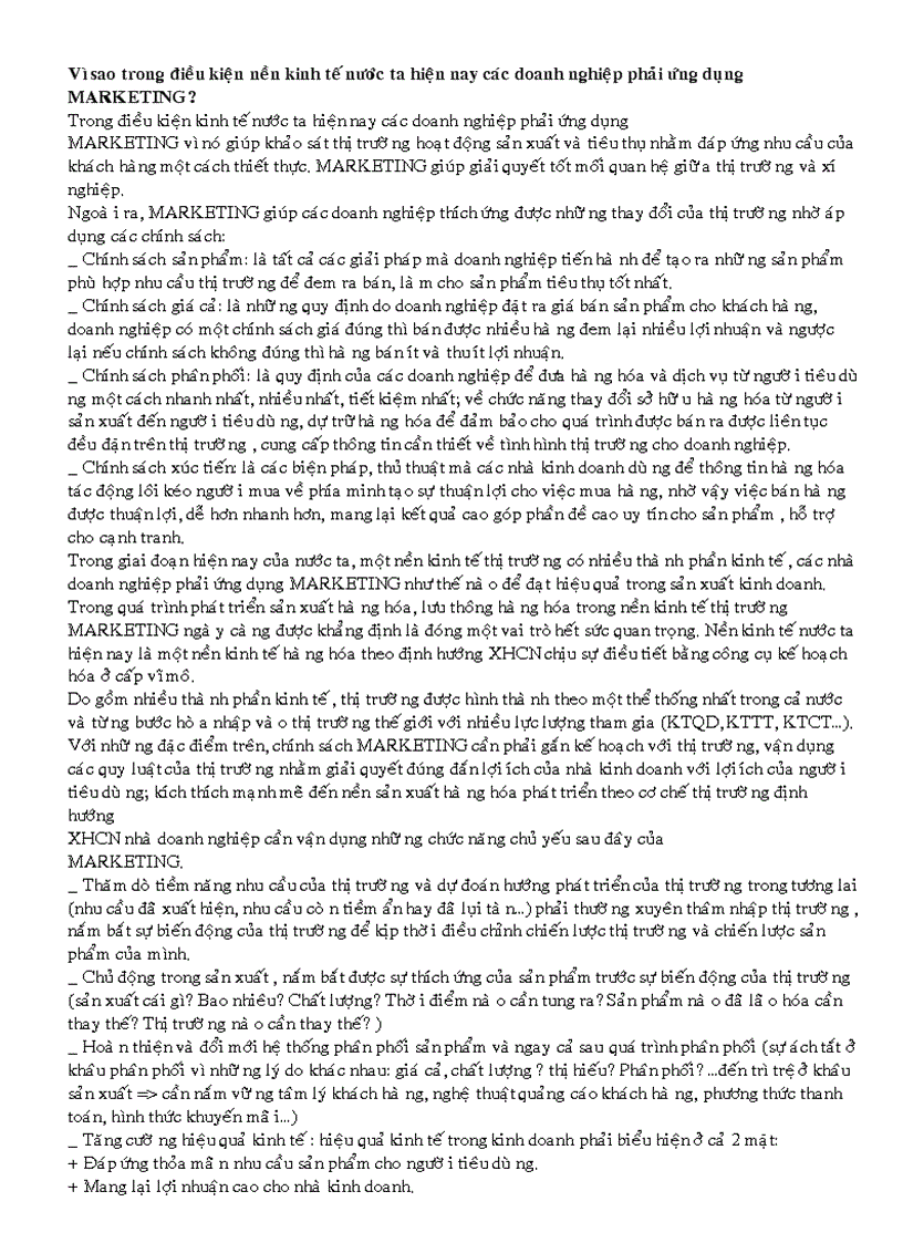 image for page Câu hỏi ôn tập môn marketing căn bản