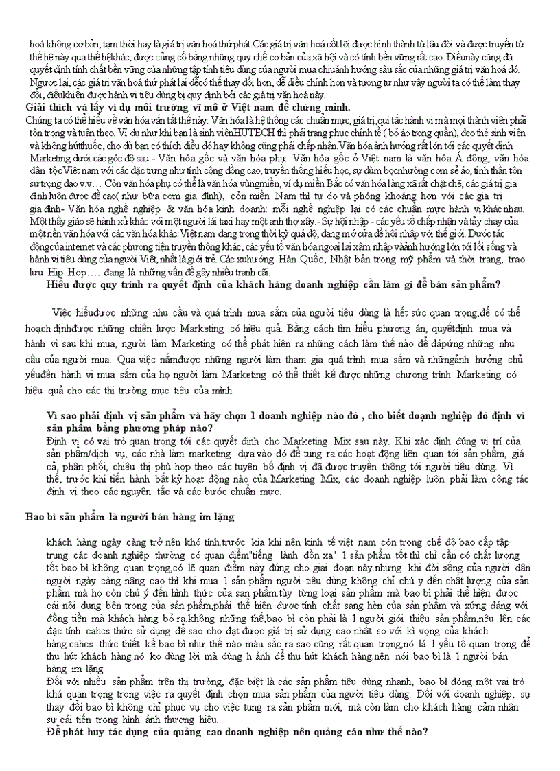 image for page Câu hỏi ôn tập môn marketing căn bản