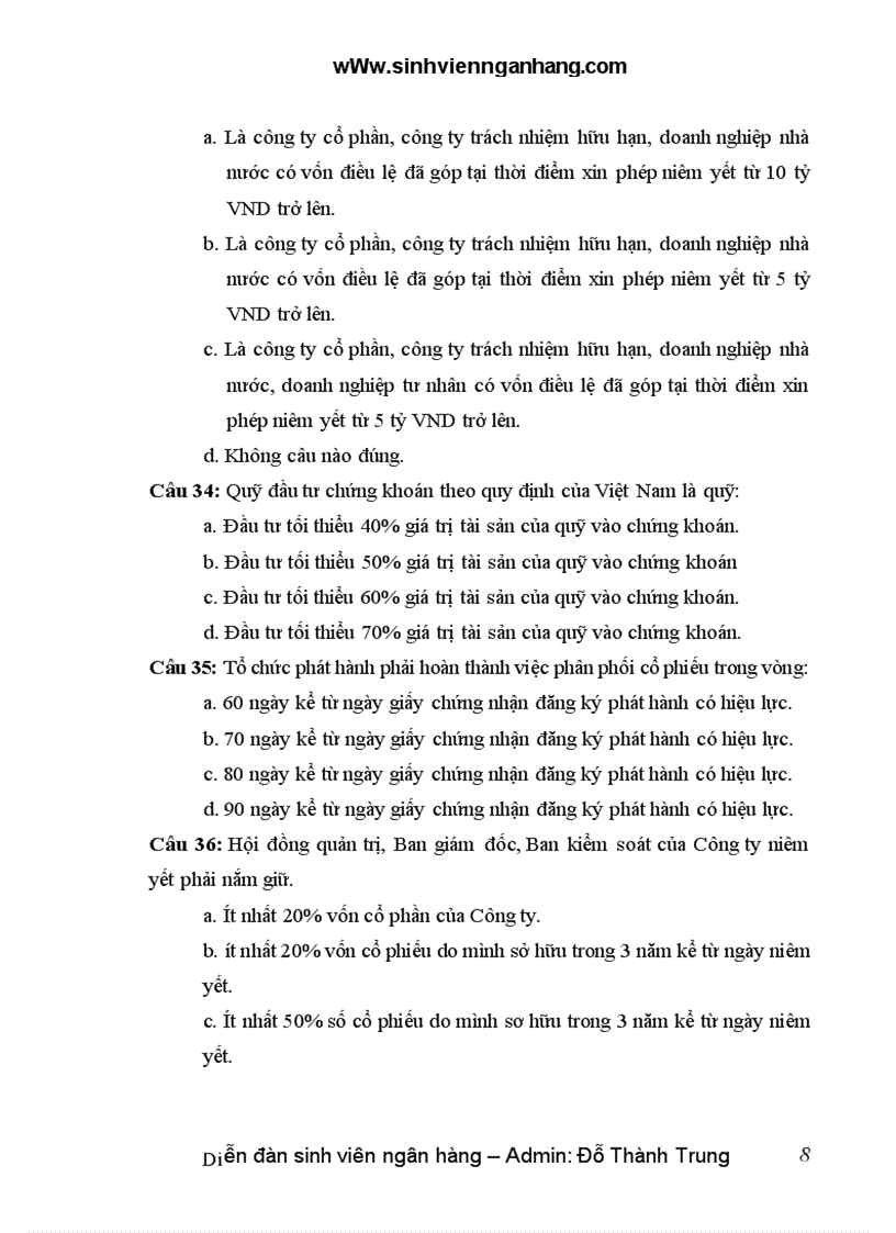 image for page 500 câu hỏi trắc nghiệm cơ bản về chứng khoán và thị trường chứng khoán 2