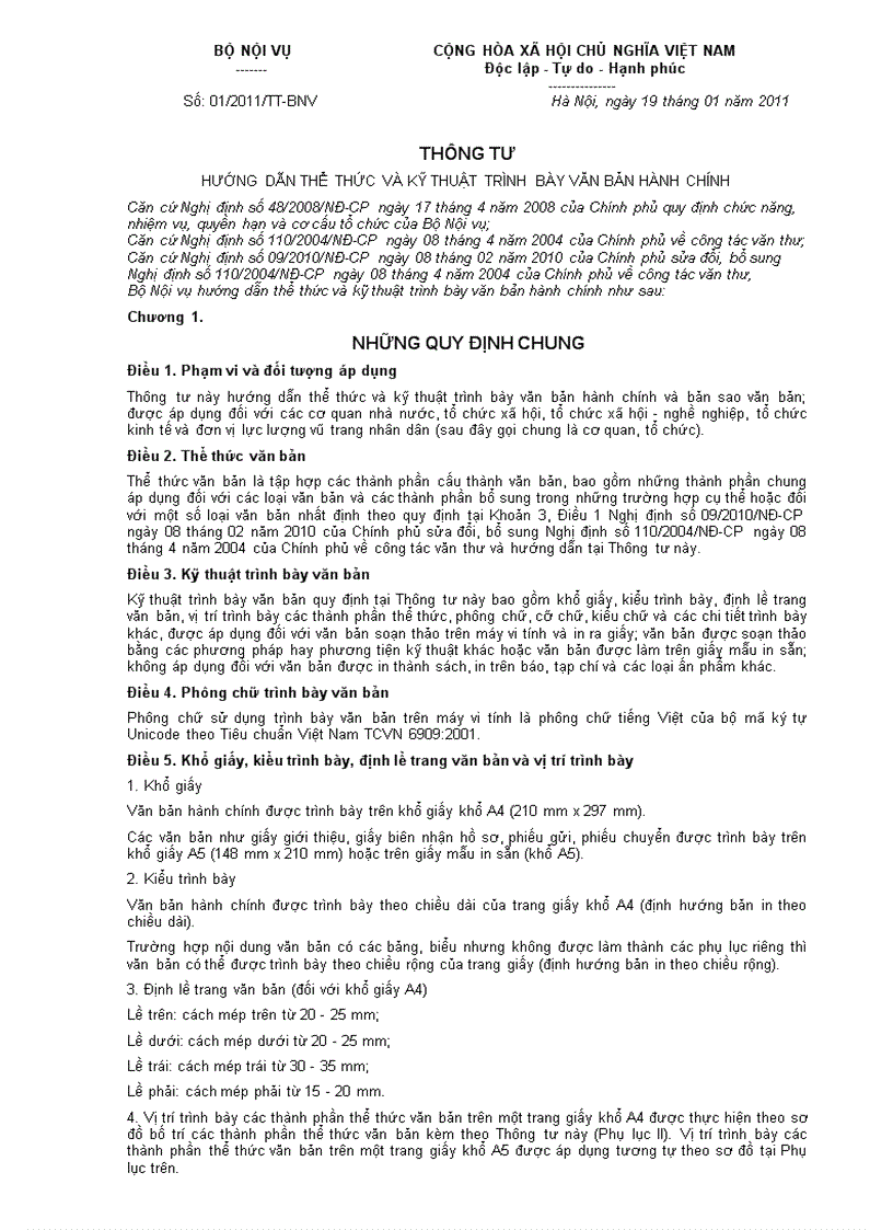 image for page Hướng dẫn thể thức và kỹ thuật trình bày văn bản hành chính