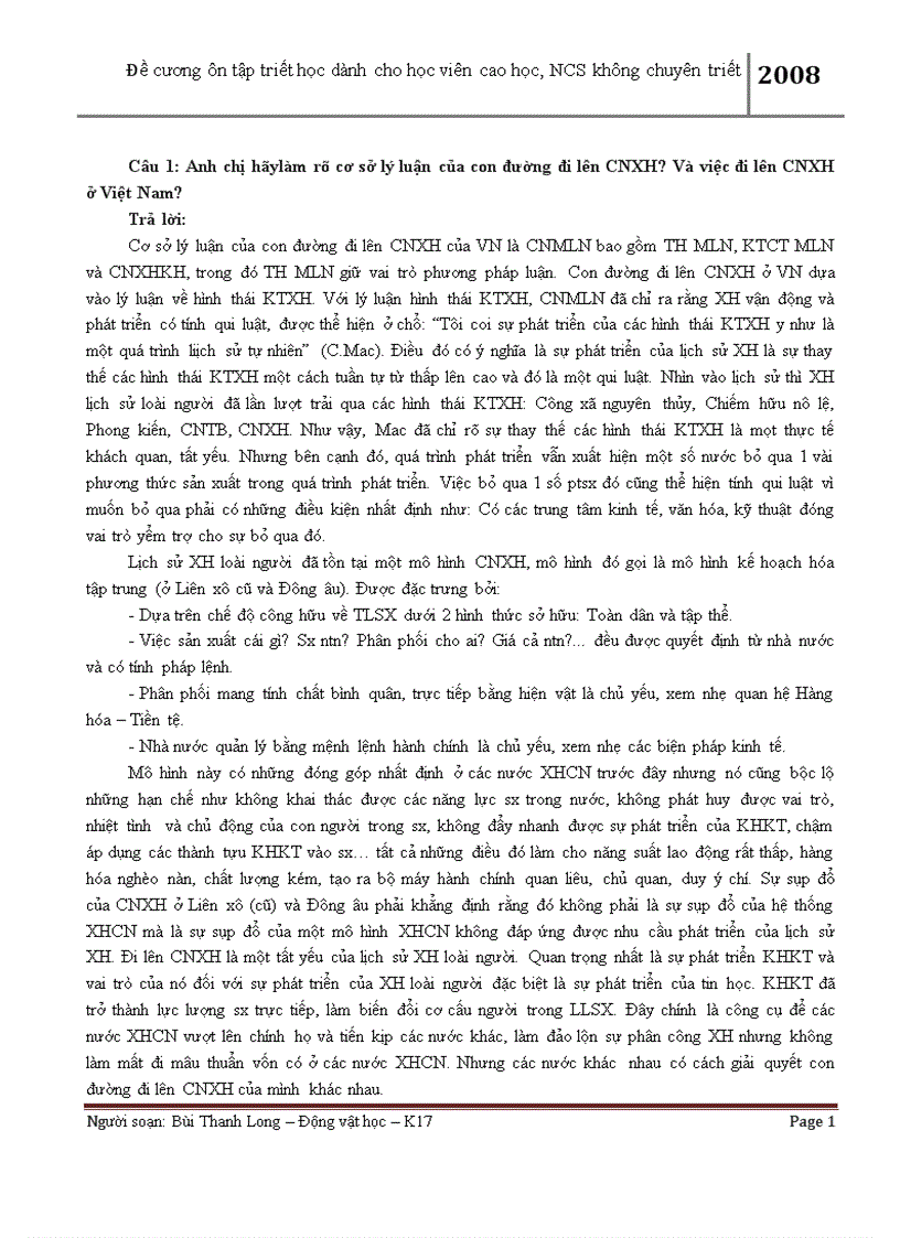 image for page Đề cương ôn tập triết học dành cho học viên cao học