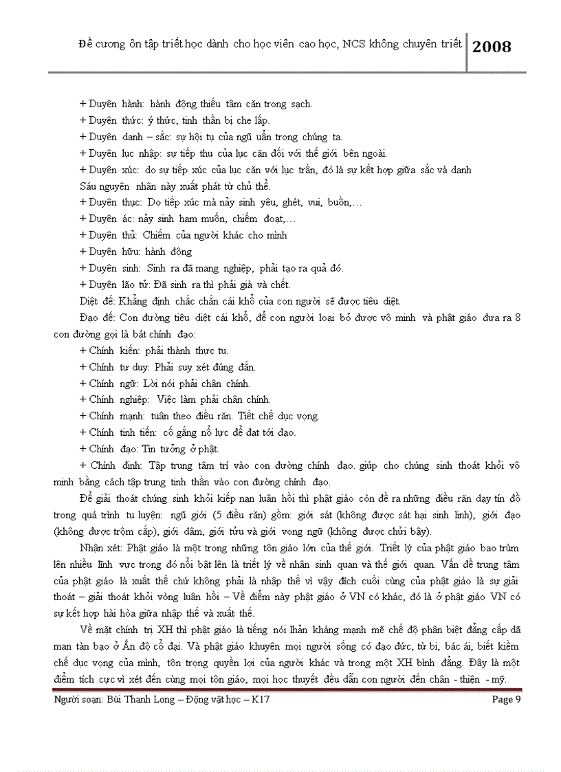 image for page Đề cương ôn tập triết học dành cho học viên cao học