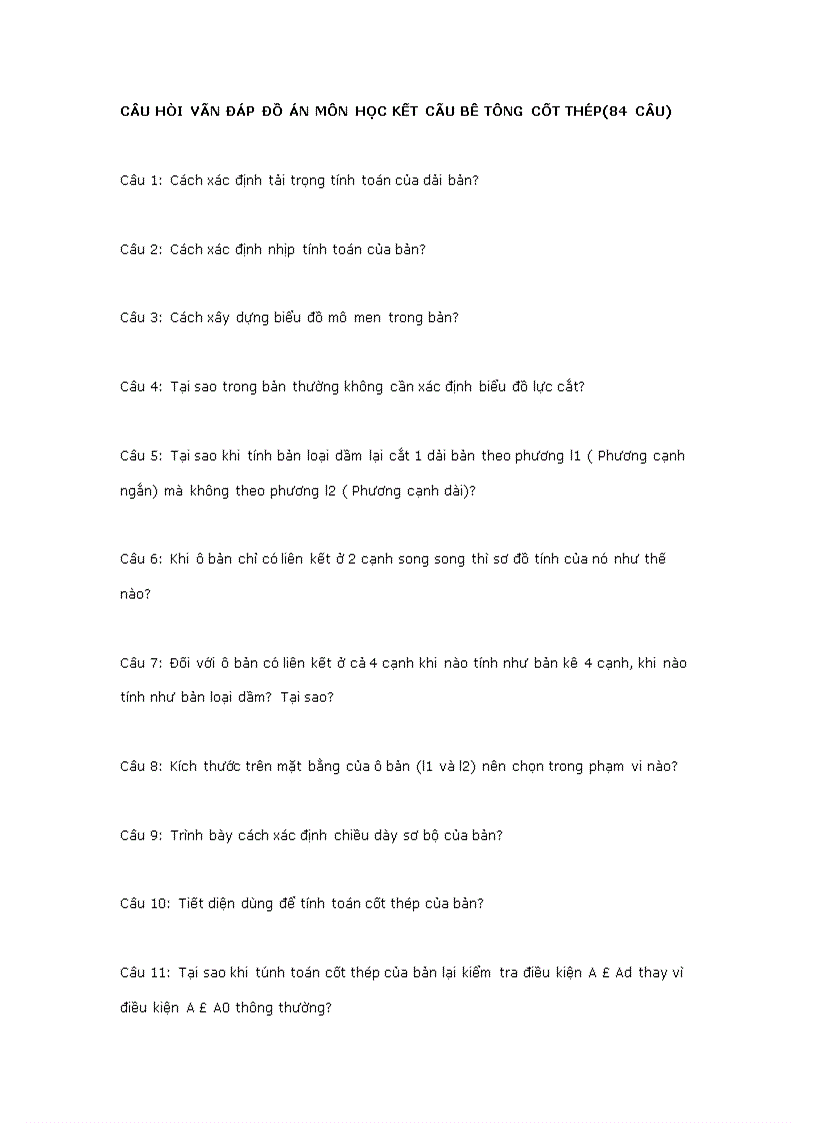 image for page 84 Câu hỏi môn bê tông cốt thép