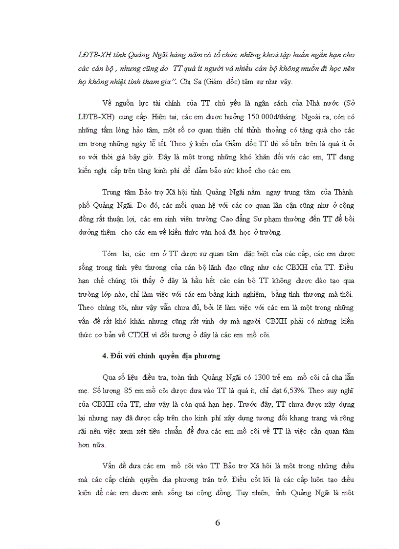 image for page Vấn đề Hỗ trợ xã hội đối với trẻ em mồ côi tại trung tâm bảo trợ xã hội tỉnh Quảng Ngãi