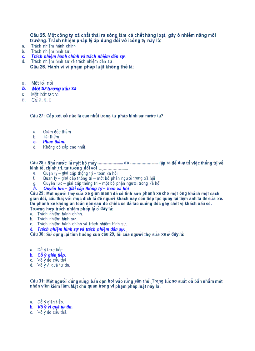 image for page Đề thi và đáp án môn Pháp Luật Đại Cương đề số 2