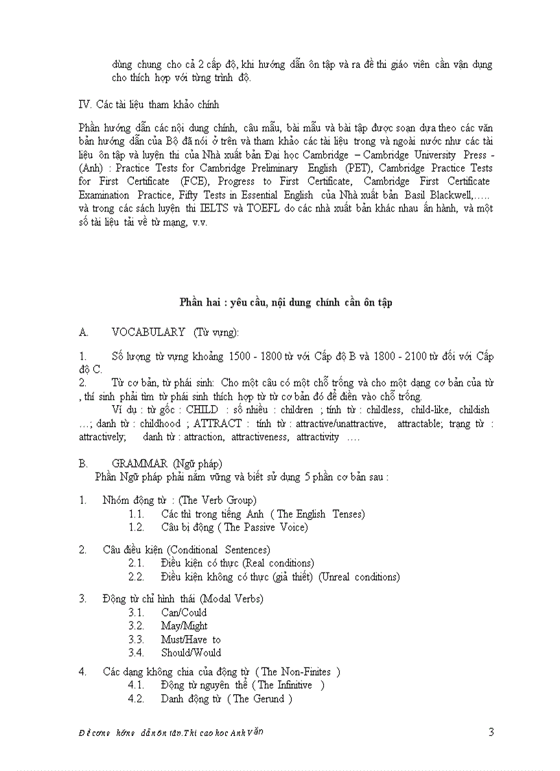 image for page Đề cương ôn tập môn tiếng anh dành cho cao học và nghiên cứu sinh BỘ GIÁO DỤC