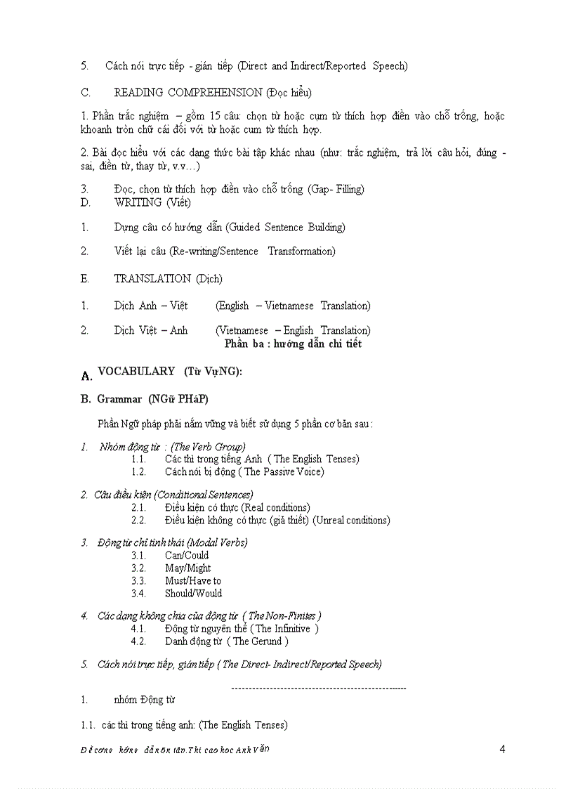 image for page Đề cương ôn tập môn tiếng anh dành cho cao học và nghiên cứu sinh BỘ GIÁO DỤC