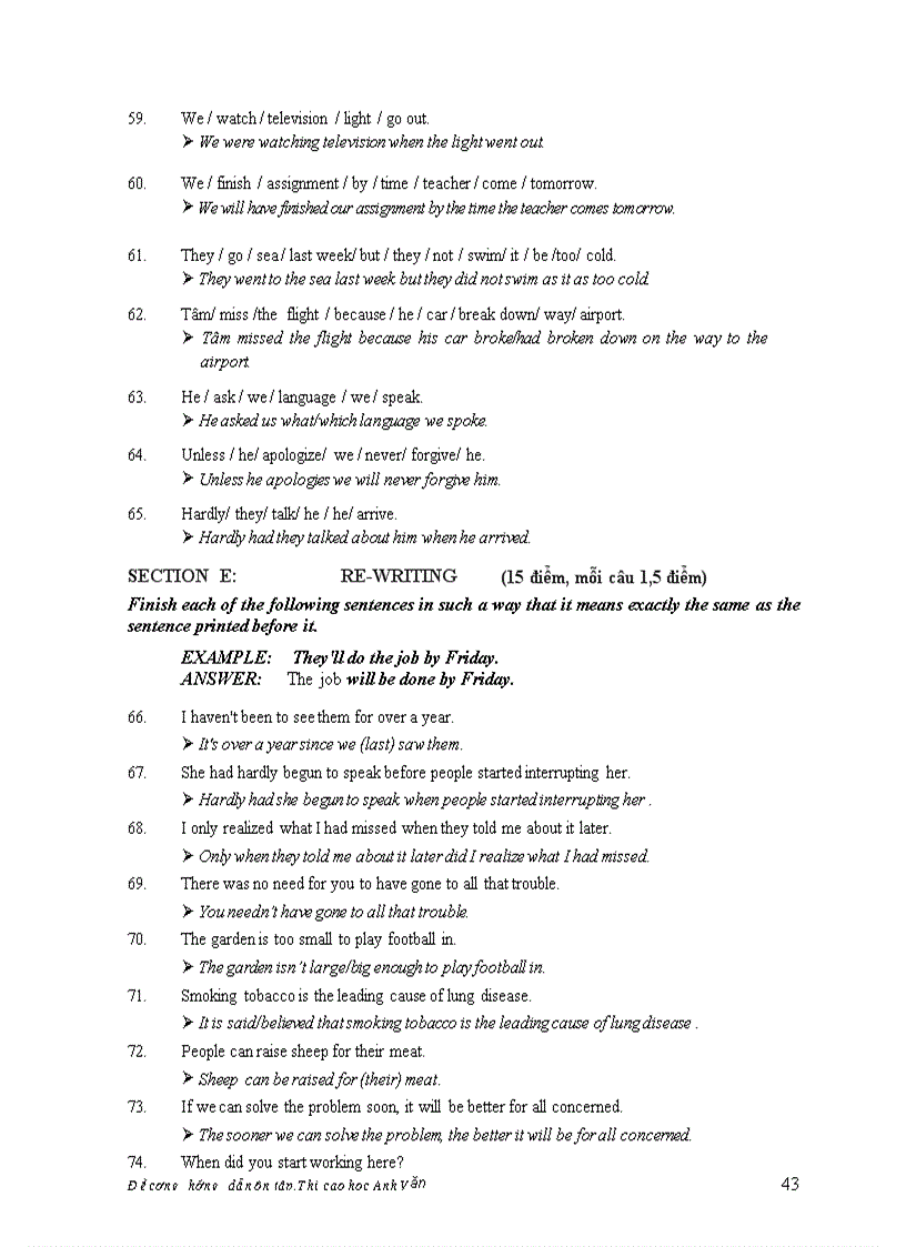 image for page Đề cương ôn tập môn tiếng anh dành cho cao học và nghiên cứu sinh BỘ GIÁO DỤC