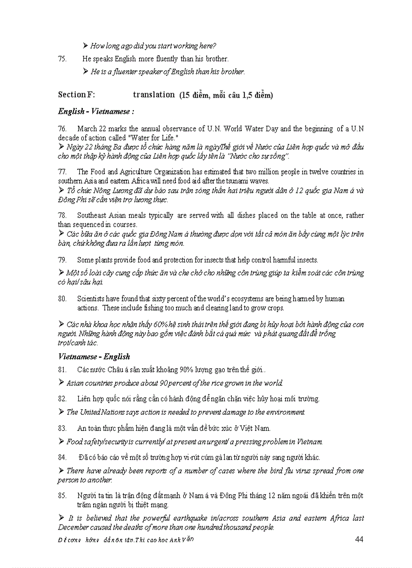 image for page Đề cương ôn tập môn tiếng anh dành cho cao học và nghiên cứu sinh BỘ GIÁO DỤC