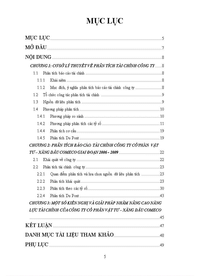 image for page Phân tích báo cáo tài chính công ty cổ phần vật tư xăng dầu comeco giai đoạn 2006 2009