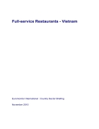 Báo cáo ngành dịch vụ nhà hàng việt nam vietnam full service restaurants report
