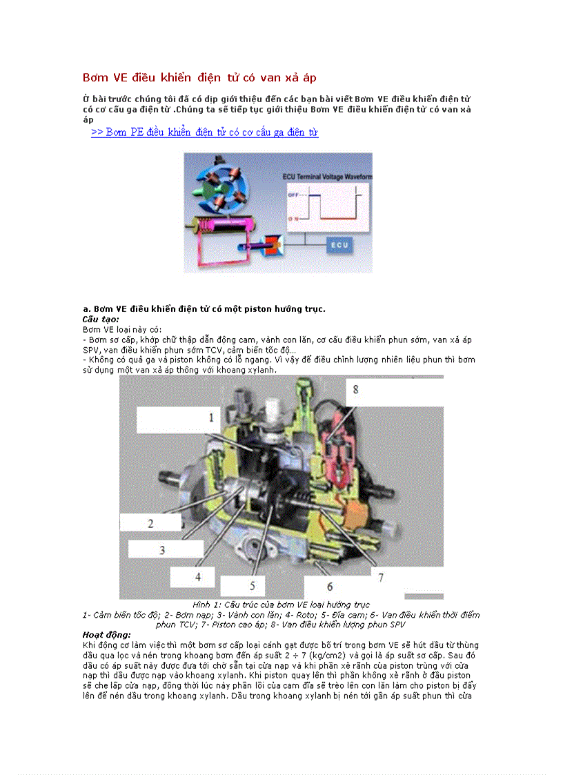 image for page Bơm VE điều khiển điện tử có van xả áp