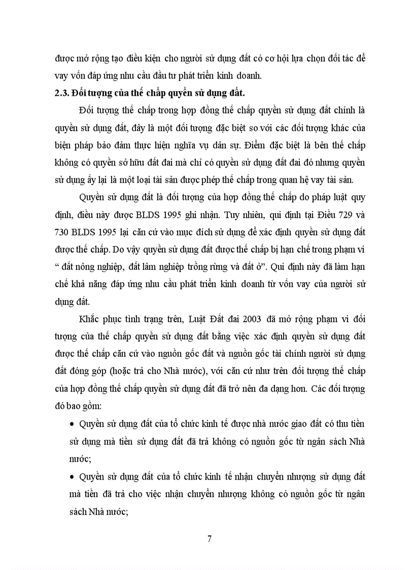 image for page Thế chấp quyền sử dụng đất trong quan hệ vay tài sản