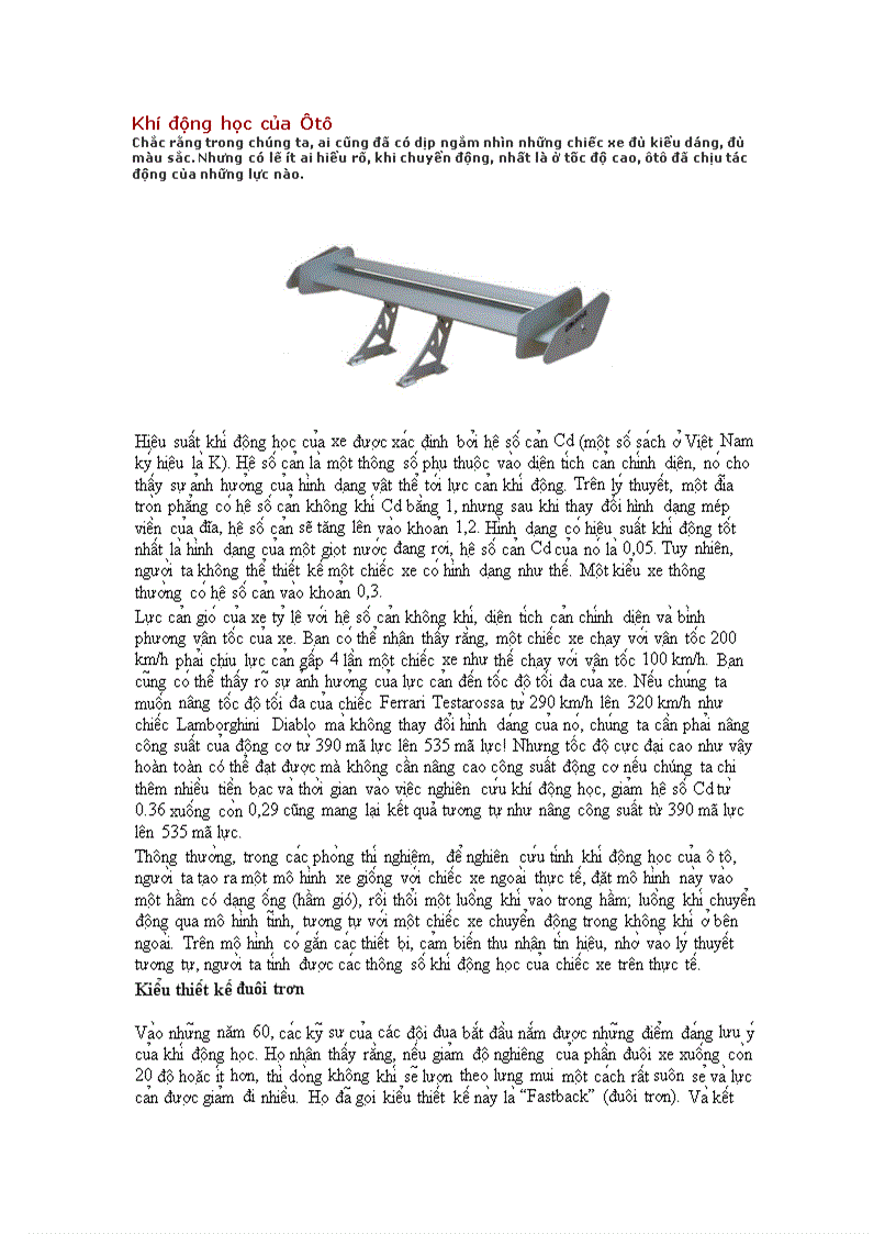 image for page Khí động học của Ôtô