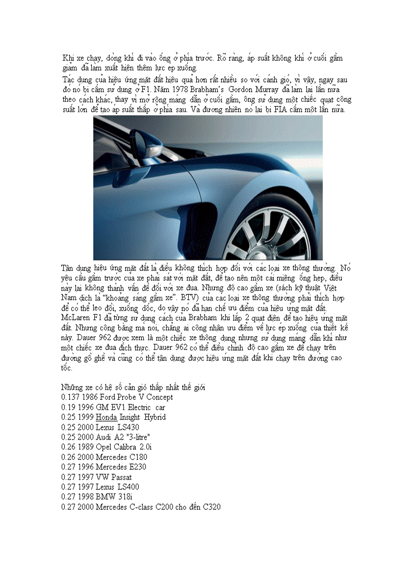 image for page Khí động học của Ôtô